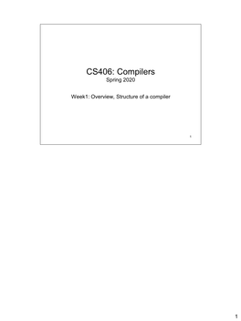 CS406: Compilers Spring 2020