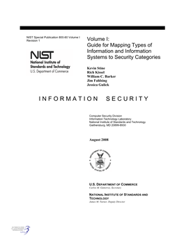 Guide for Mapping Types of Information and Information Systems to Security Categories