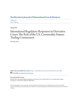 The Role of the US Commodity Futures Trading Commission