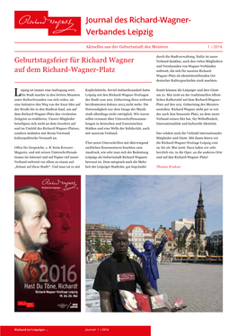 Journal Des Richard-Wagner- Verbandes Leipzig
