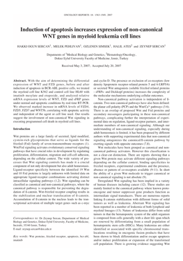 Induction of Apoptosis Increases Expression of Non-Canonical WNT Genes in Myeloid Leukemia Cell Lines