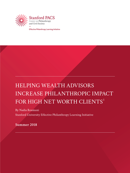 Helping Wealth Advisors Increase Philanthropic Impact for High Net Worth Clients 1