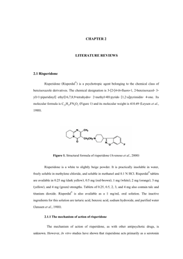 CHAPTER 2 LITERATURE REVIEWS 2.1 Risperidone