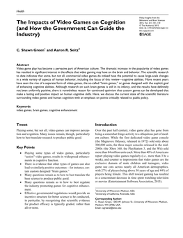 The Impacts of Video Games on Cognition 2015, Vol