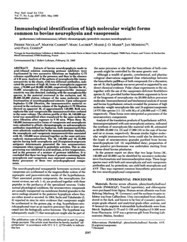 Immunological Identification of High Molecular Weight Forms Common To