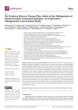 No Evidence Known Viruses Play a Role in the Pathogenesis of Onchocerciasis-Associated Epilepsy