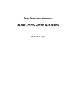 Global Proxy Voting Guidelines