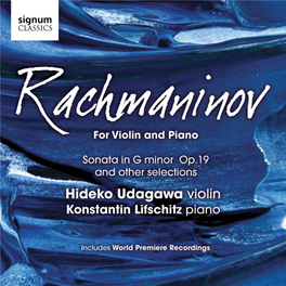 Rachmaninov: Music for Violin and Piano