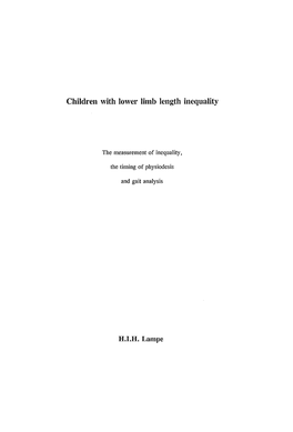 Children with Lower Limb Length Inequality