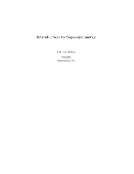 Introduction to Supersymmetry