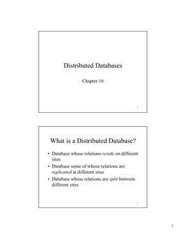 Distributed Databases What Is a Distributed Database?