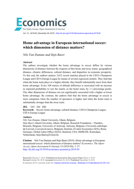 Home Advantage in European International Soccer: Which Dimension of Distance Matters?