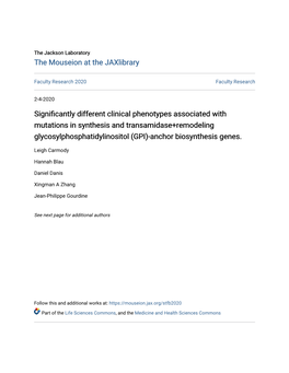 GPI)-Anchor Biosynthesis Genes