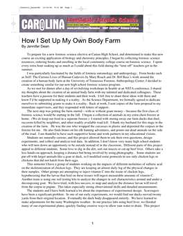 How I Set up My Own Body Farm by Jennifer Dean