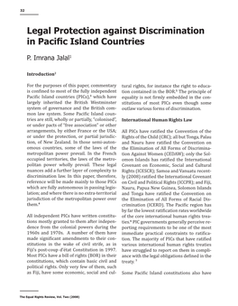 P. Imrana Jalal: Legal Protection Against Discrimination in Pacific
