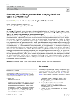 Growth Response of Betula Pubescens Ehrh. to Varying Disturbance Factors in Northern Norway