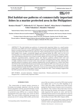 Diel Habitat-Use Patterns of Commercially Important Fishes in a Marine Protected Area in the Philippines