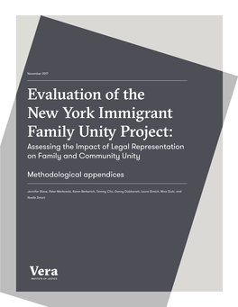 Evaluation of the New York Immigrant Family Unity Project: Assessing the Impact of Legal Representation on Family and Community Unity