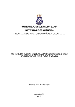 Graduação Em Geografia Agricultura