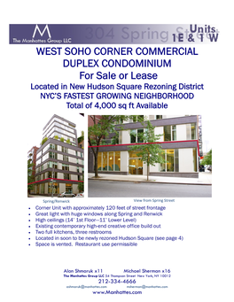 West Soho Corner Commercial Duplex