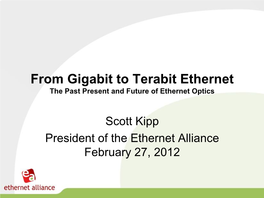 From Gigabit to Terabit Ethernet the Past Present and Future of Ethernet Optics