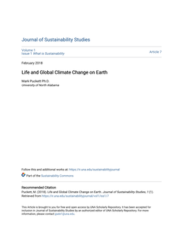 Life and Global Climate Change on Earth