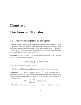 Chapter 1 the Fourier Transform