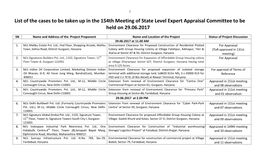 List of the Cases to Be Taken up in the 154Th Meeting of State Level Expert Appraisal Committee to Be Held on 29.06.2017