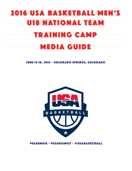 2016 Usa Men's U18 National Team Training Camp