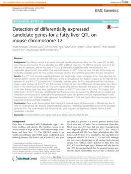 Detection of Differentially Expressed Candidate Genes for a Fatty Liver QTL