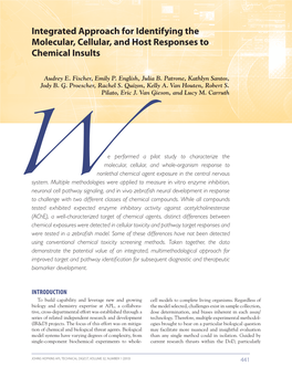 Integrated Approach for Identifying the Molecular, Cellular, and Host Responses to Chemical Insults