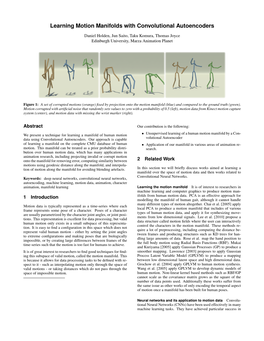 Learning Motion Manifolds with Convolutional Autoencoders