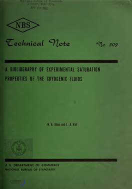 A Bibliography of Experimental Saturation Properties of the Cryogenic Fluids1