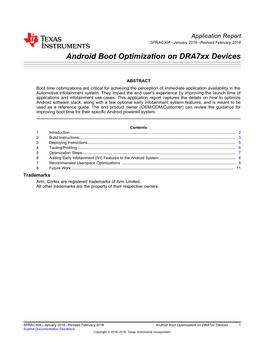 Android Boot Optimization on Dra7xx Devices (Rev. A)