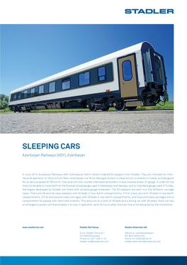 SLEEPING CARS Azerbaijan Railways (ADY), Azerbaijan