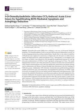 5-O-Demethylnobiletin Alleviates Ccl4-Induced Acute Liver Injury by Equilibrating ROS-Mediated Apoptosis and Autophagy Induction