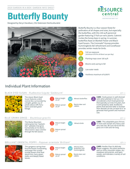 Butterfly Bounty Designed by Deryn Davidson, CSU Extension Horticulturalist