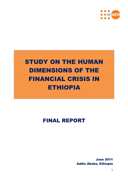Study on the Human Dimensions of the Financial Crisis in Ethiopia