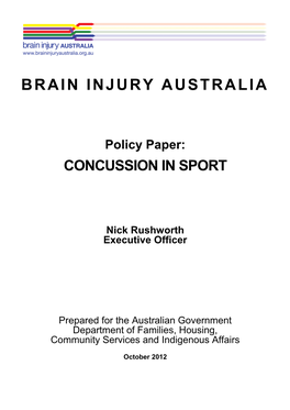 Concussion in Sport