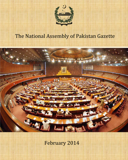 The National Assembly of Pakistan Gazette February 2014