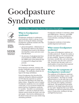 Goodpasture Syndrome