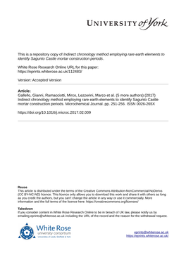 Indirect Chronology Method Employing Rare Earth Elements to Identify Sagunto Castle Mortar Construction Periods