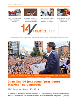 Juan Guaidó Jura Como "Presidente Interino" De Venezuela