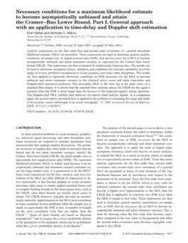 Necessary Conditions for a Maximum Likelihood Estimate to Become Asymptotically Unbiased and Attain the Cramer–Rao Lower Bound