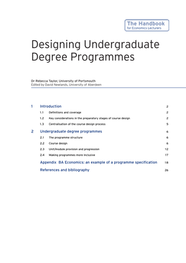 Designing Undergraduate Degree Programmes