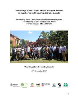 Proceedings of the VIP4FS Project Mid-Term Review in Kapchorwa and Manafwa Districts, Uganda