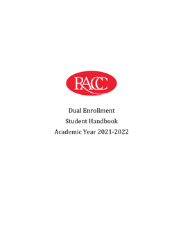 Dual Enrollment Student Handbook Academic Year 2021-2022