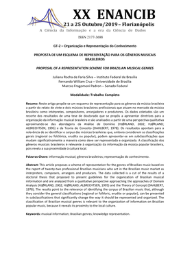 ISSN 2177-3688 GT-2 – Organização E Representação Do Conhecimento