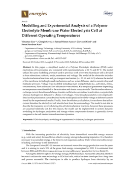 Modelling and Experimental Analysis of a Polymer Electrolyte Membrane Water Electrolysis Cell at Different Operating Temperatures