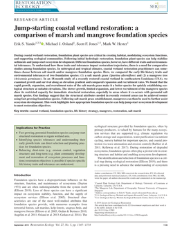 A Comparison of Marsh and Mangrove Foundation Species Erik S